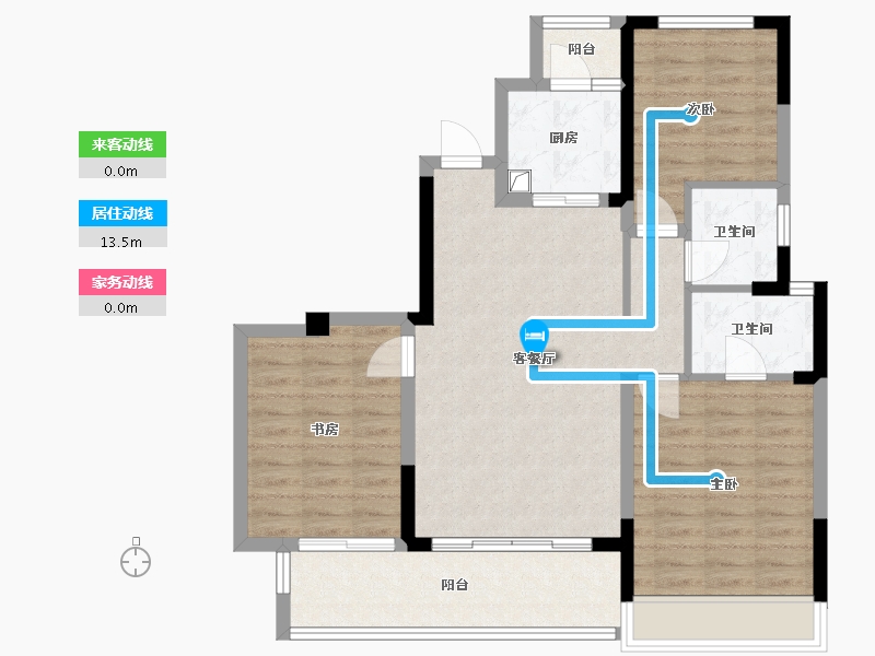 四川省-成都市-龙潭九章-95.20-户型库-动静线