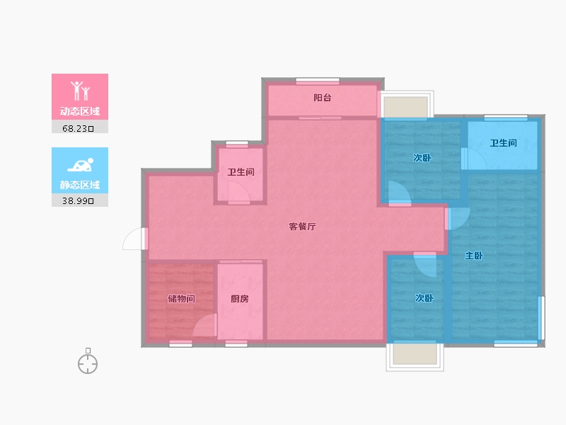 广东省-深圳市-宣嘉华庭-96.51-户型库-动静分区