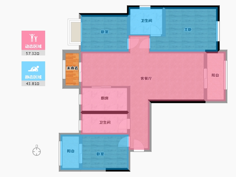 河南省-许昌市-恒达阳光城福园-113.60-户型库-动静分区