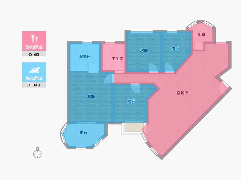 广东省-深圳市-中海华庭-84.77-户型库-动静分区