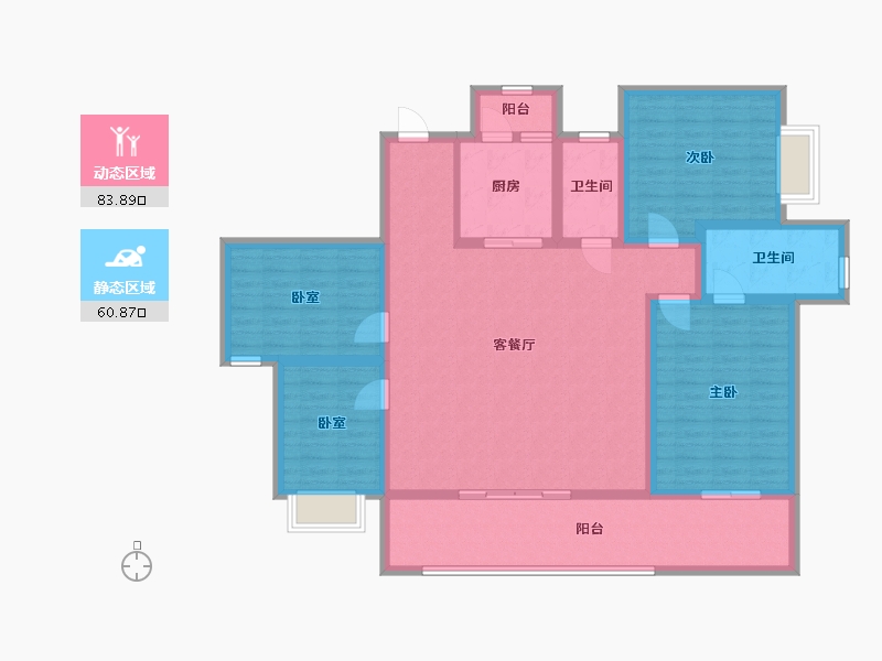 云南省-昆明市-安宁吾悦院子天璞小区-135.08-户型库-动静分区