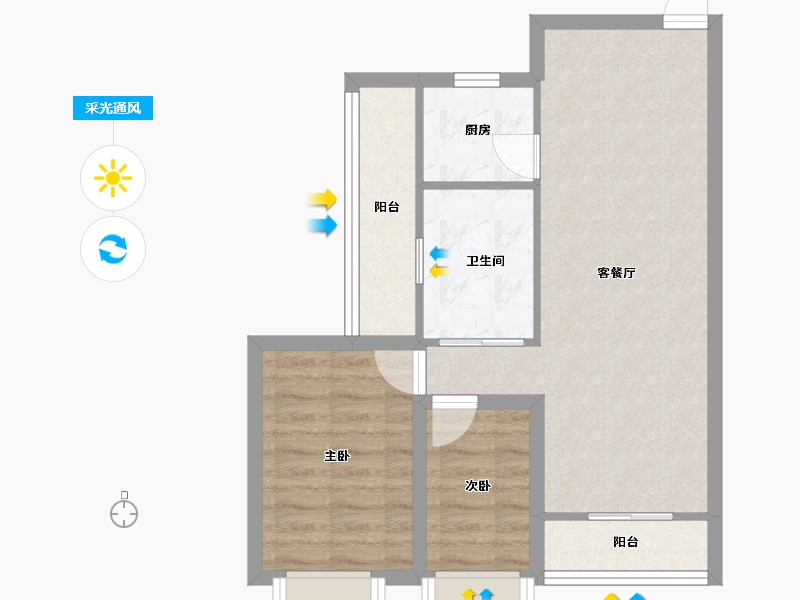 广东省-深圳市-阳光城市-59.00-户型库-采光通风