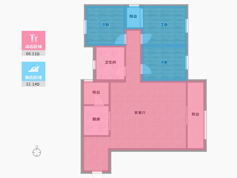 广东省-深圳市-星河华居-87.76-户型库-动静分区