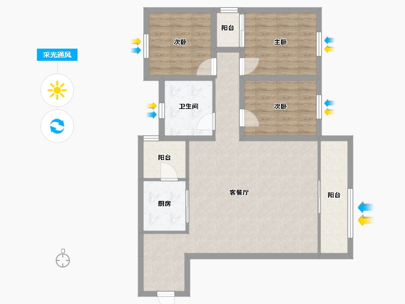 广东省-深圳市-星河华居-87.76-户型库-采光通风