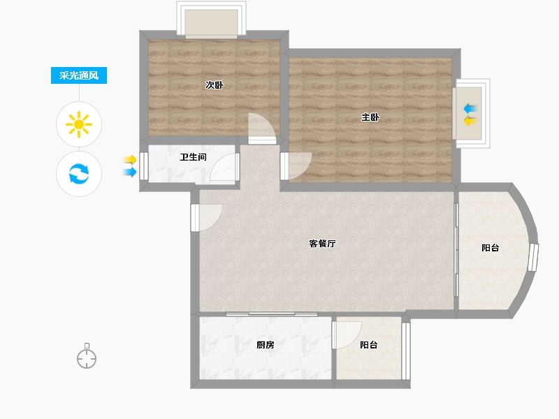 广东省-深圳市-城投福滨苑-74.46-户型库-采光通风