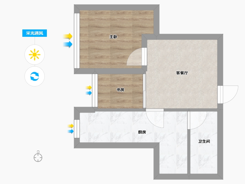 广东省-深圳市-迷你新居-32.51-户型库-采光通风
