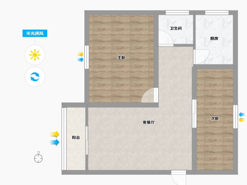 广东省-深圳市-碧荔花园-61.41-户型库-采光通风