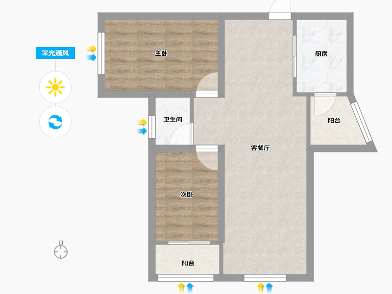 广东省-深圳市-祥云天都世纪-57.62-户型库-采光通风