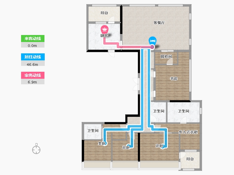 广东省-深圳市-深圳中心·天元公寓（天元花园）-176.45-户型库-动静线