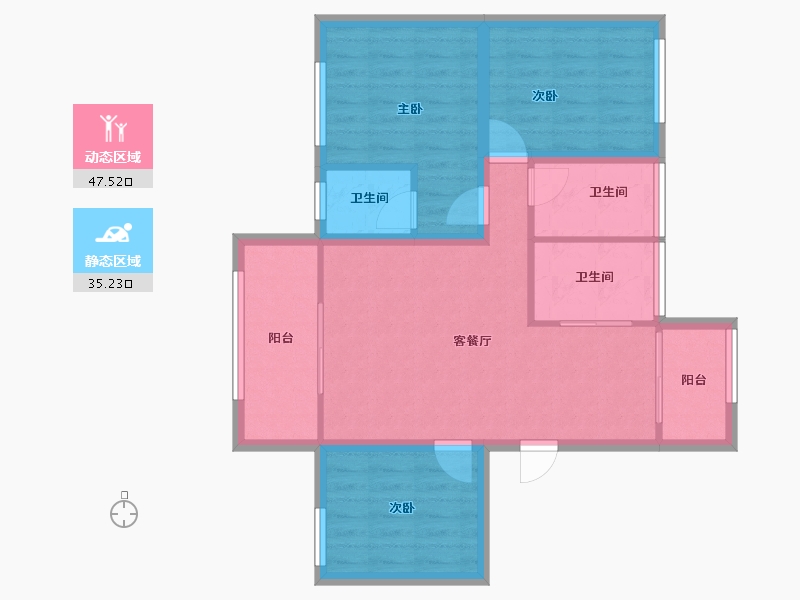 广东省-深圳市-新洲花园-73.60-户型库-动静分区