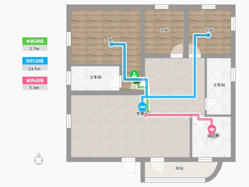 广东省-深圳市-福涛东园-76.36-户型库-动静线