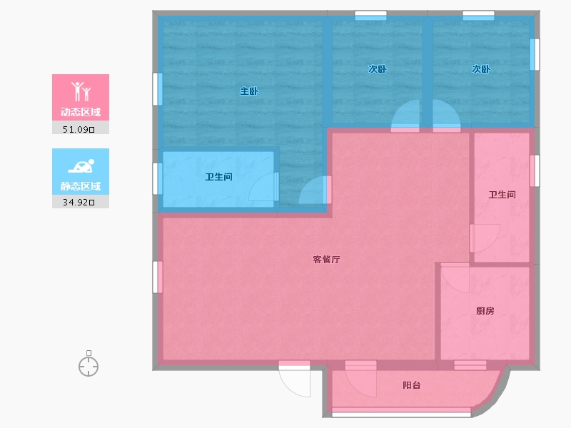 广东省-深圳市-福涛东园-76.36-户型库-动静分区