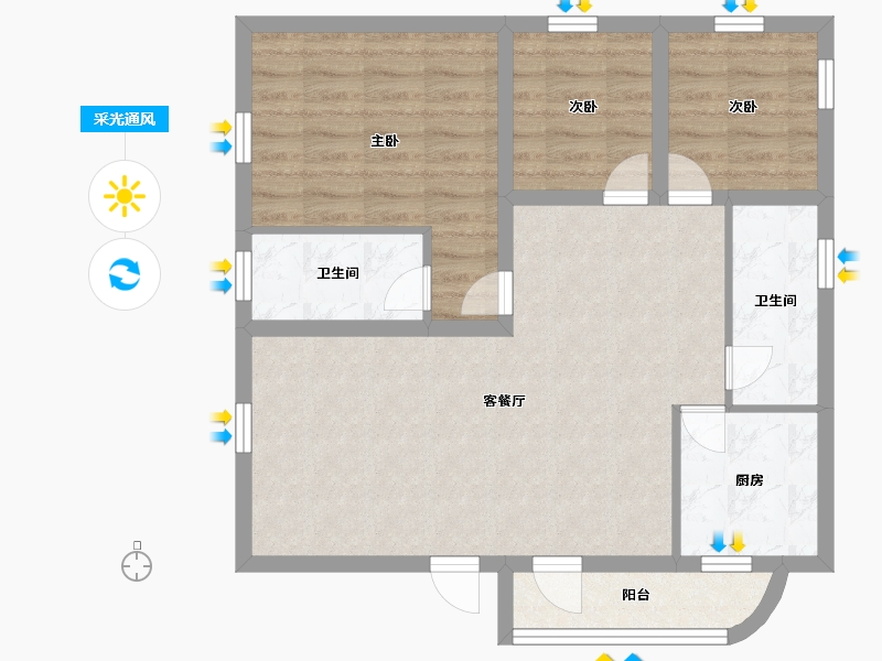 广东省-深圳市-福涛东园-76.36-户型库-采光通风