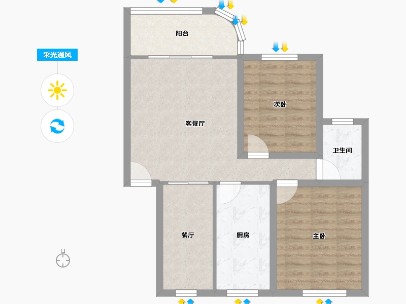 广东省-深圳市-湖北宝丰花园-67.83-户型库-采光通风