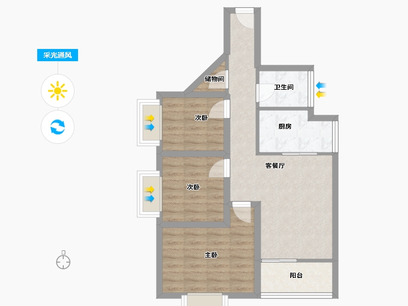 广东省-深圳市-韵动家园-62.48-户型库-采光通风