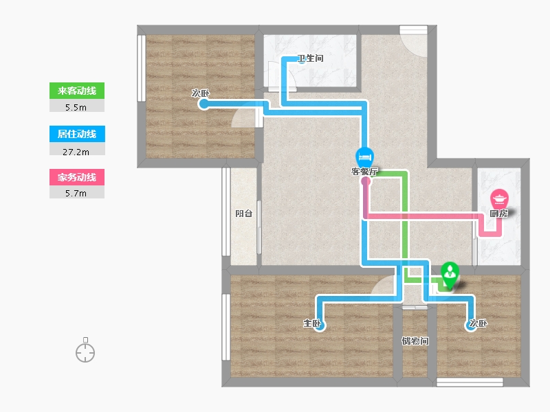 广东省-深圳市-汇龙花园-73.34-户型库-动静线