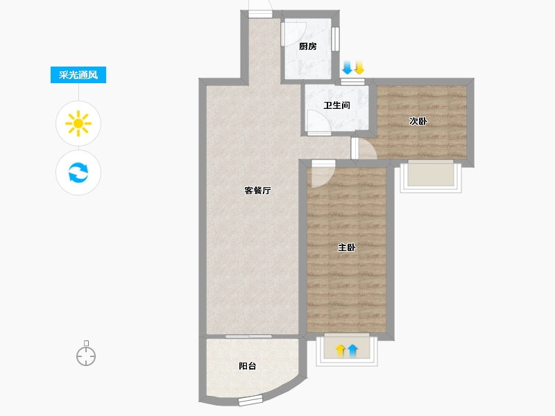 广东省-深圳市-香蜜湖豪庭-62.64-户型库-采光通风