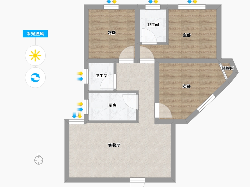 广东省-深圳市-长安花园-52.11-户型库-采光通风