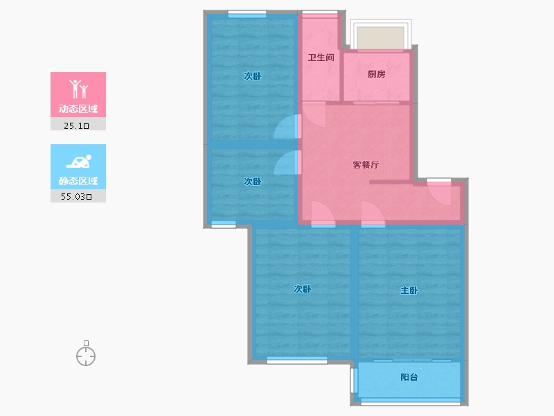 广东省-深圳市-振业花园-70.76-户型库-动静分区