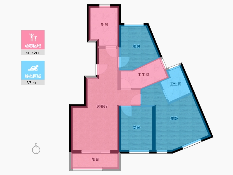 北京-北京市-禹州朗廷湾-78.00-户型库-动静分区