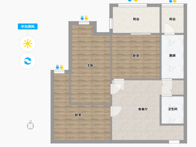 四川省-成都市-月光琉域-65.00-户型库-采光通风