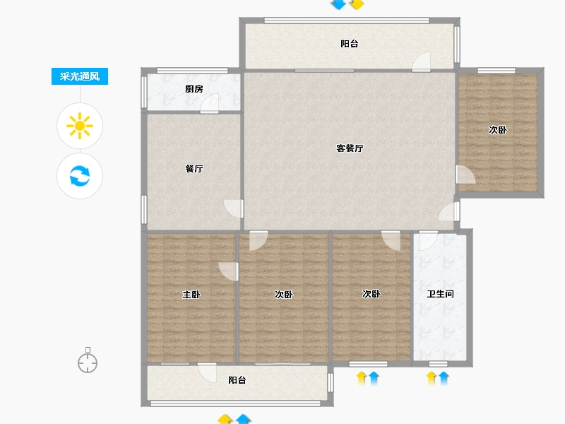 河南省-郑州市-经三路31号院-194.62-户型库-采光通风