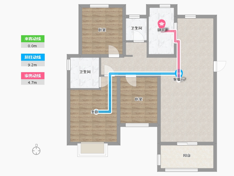 河北省-邢台市-百合小筑-92.00-户型库-动静线