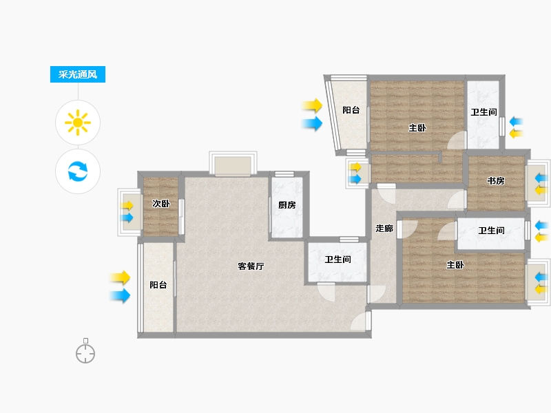 广东省-深圳市-锦河苑-108.41-户型库-采光通风