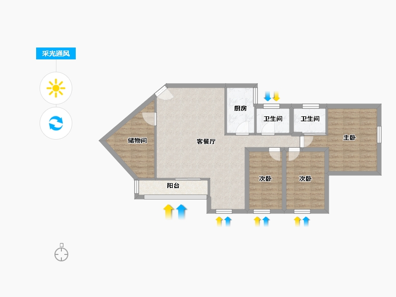 广东省-深圳市-百花公寓二期-81.16-户型库-采光通风