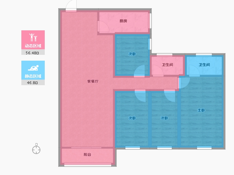 广东省-深圳市-天健阳光华苑-91.32-户型库-动静分区