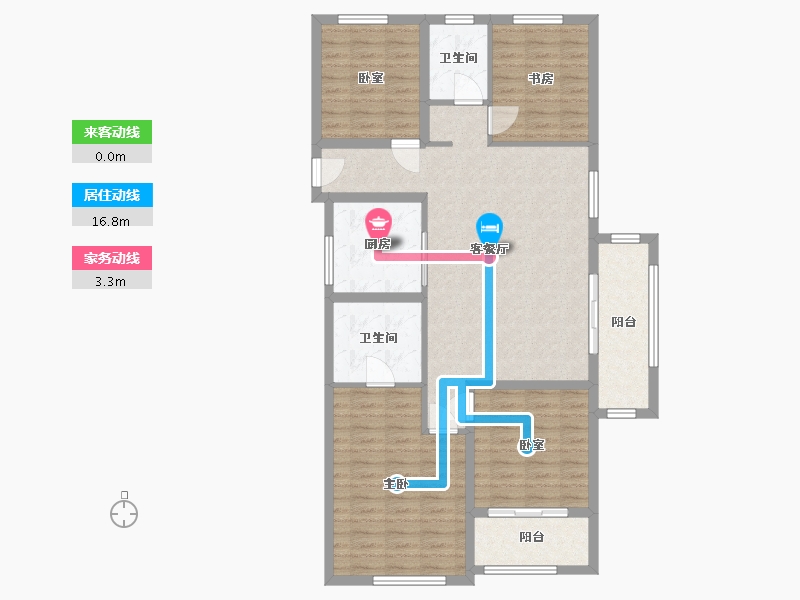 浙江省-金华市-锦溪南苑-108.82-户型库-动静线