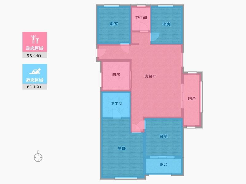 浙江省-金华市-锦溪南苑-108.82-户型库-动静分区