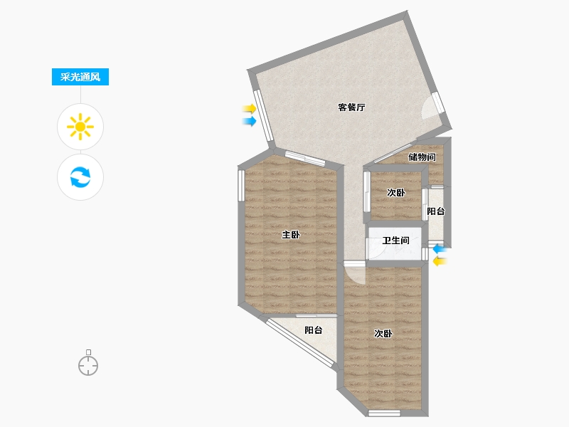 广东省-深圳市-彩虹新都-72.05-户型库-采光通风