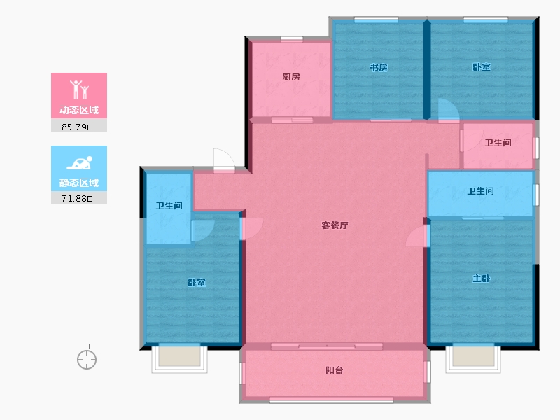 江苏省-无锡市-碧桂园金茂悦山-144.00-户型库-动静分区