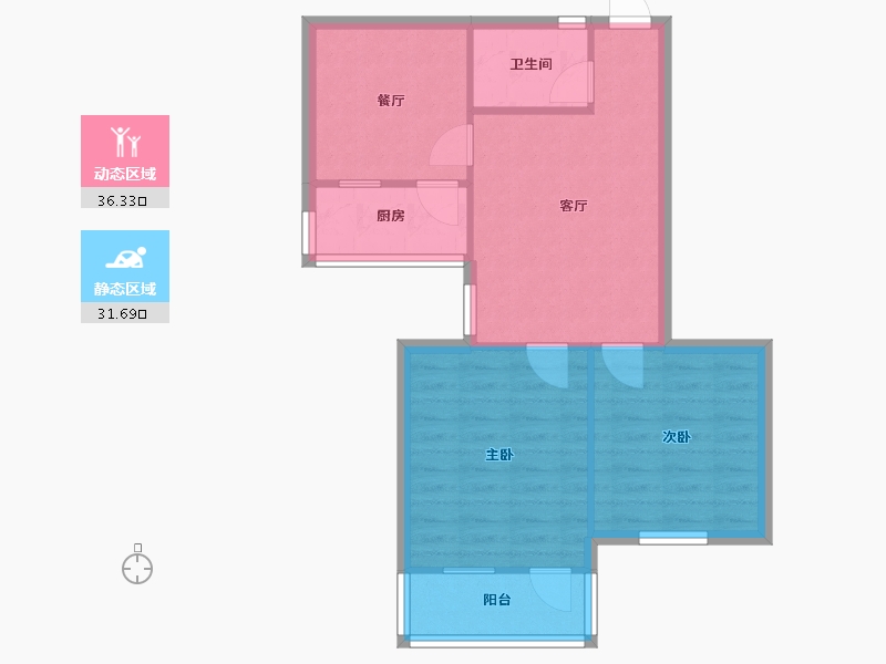 山东省-济南市-郎茂山路412号楼-63.95-户型库-动静分区