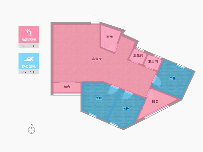 广东省-深圳市-彩虹新都-74.43-户型库-动静分区