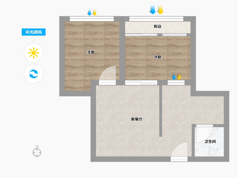 广东省-深圳市-迷你新居-34.68-户型库-采光通风