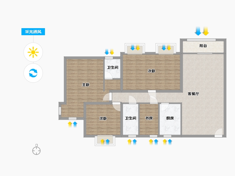 广东省-深圳市-百花园(二期)-114.39-户型库-采光通风