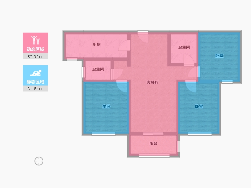 陕西省-宝鸡市-紫汀苑-91.20-户型库-动静分区