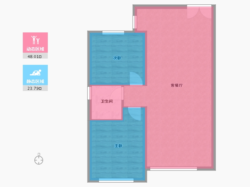 黑龙江省-七台河市-鑫成金水湾-76.80-户型库-动静分区