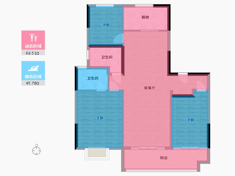 山西省-太原市-福兴雅苑-110.93-户型库-动静分区