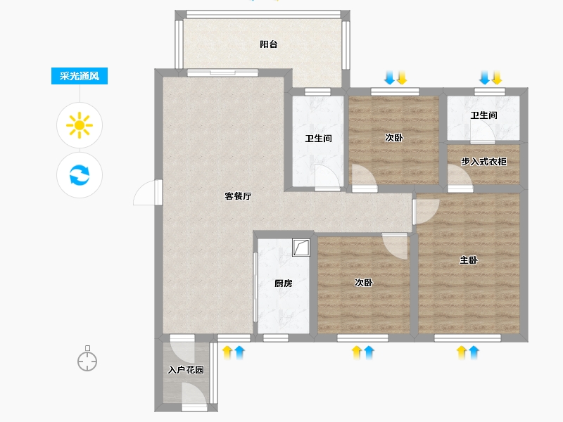 广东省-汕头市-铂悦府-92.80-户型库-采光通风