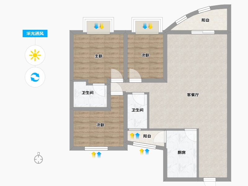 广东省-深圳市-东海花园（一期）-78.70-户型库-采光通风