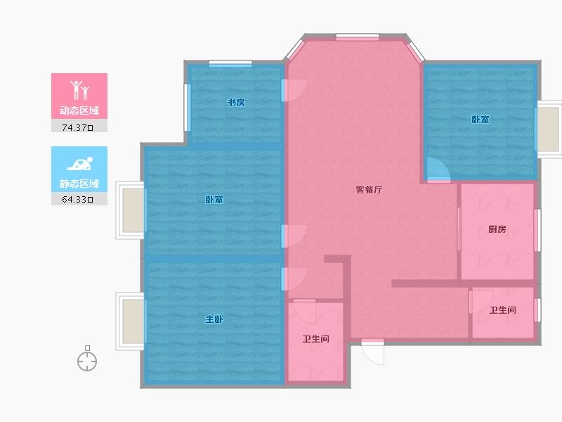 上海-上海市-漪园新村-125.00-户型库-动静分区