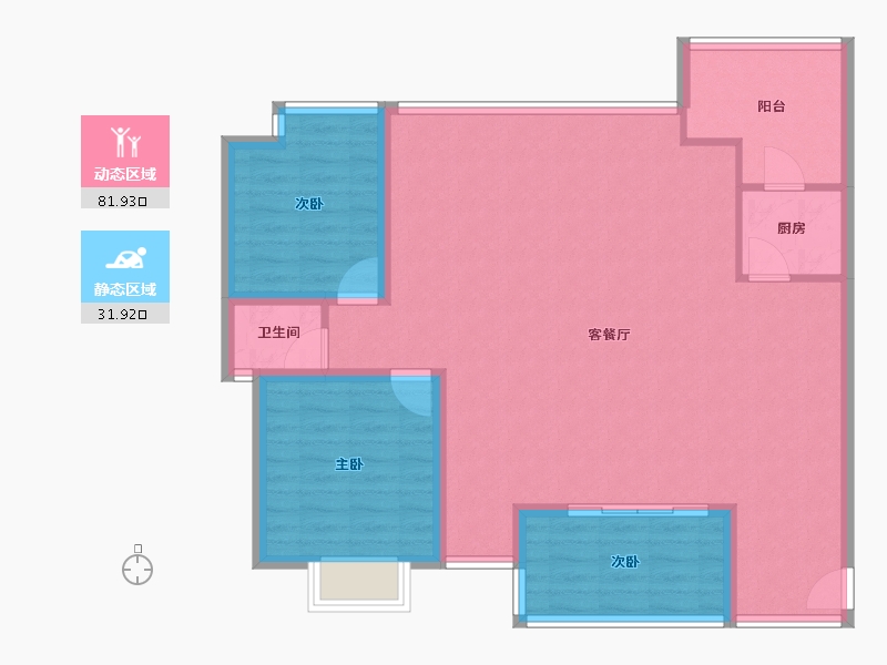 广东省-深圳市-中泰燕南名庭-103.87-户型库-动静分区