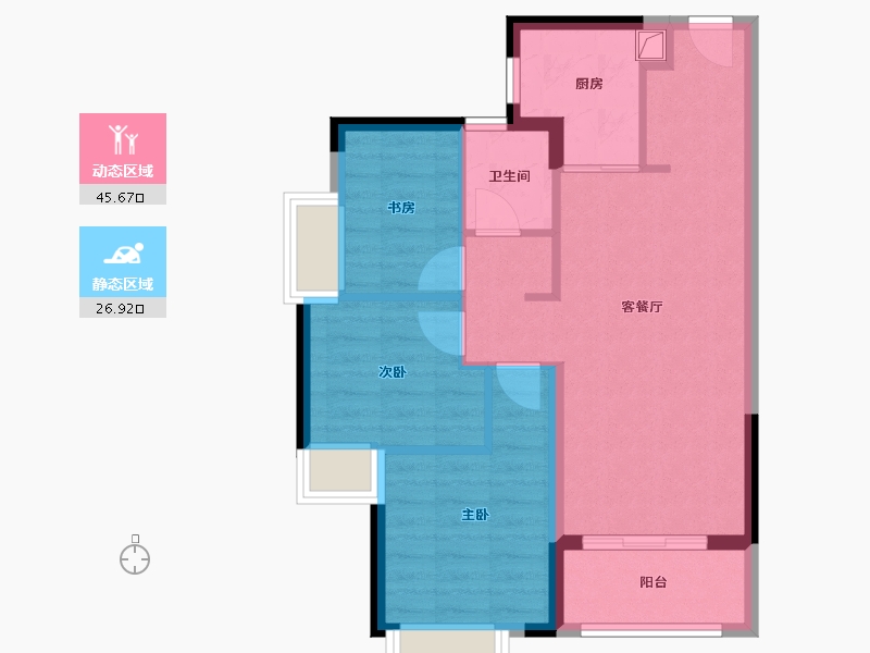 广东省-珠海市-花园城-72.00-户型库-动静分区