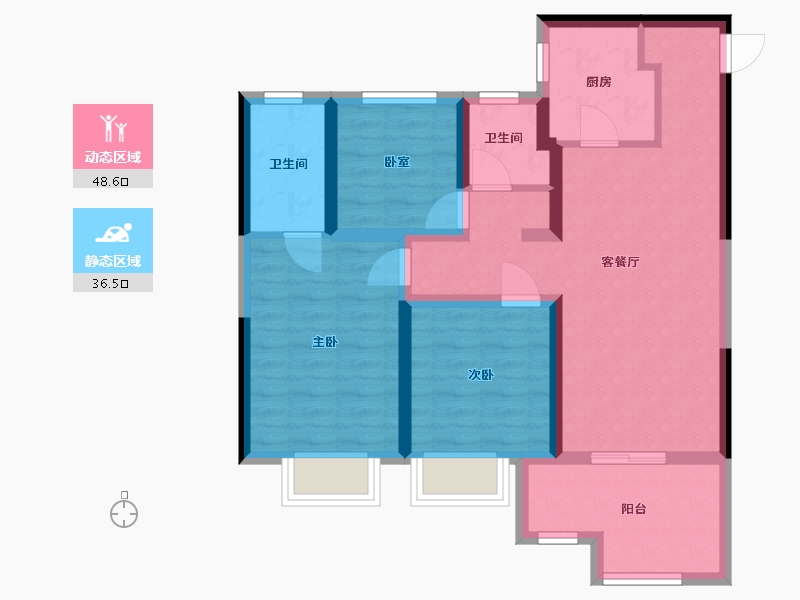 江苏省-宿迁市-祥生东方樾-92.80-户型库-动静分区