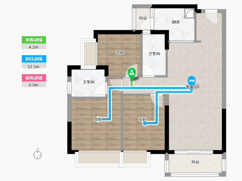 广东省-珠海市-花园城-88.00-户型库-动静线