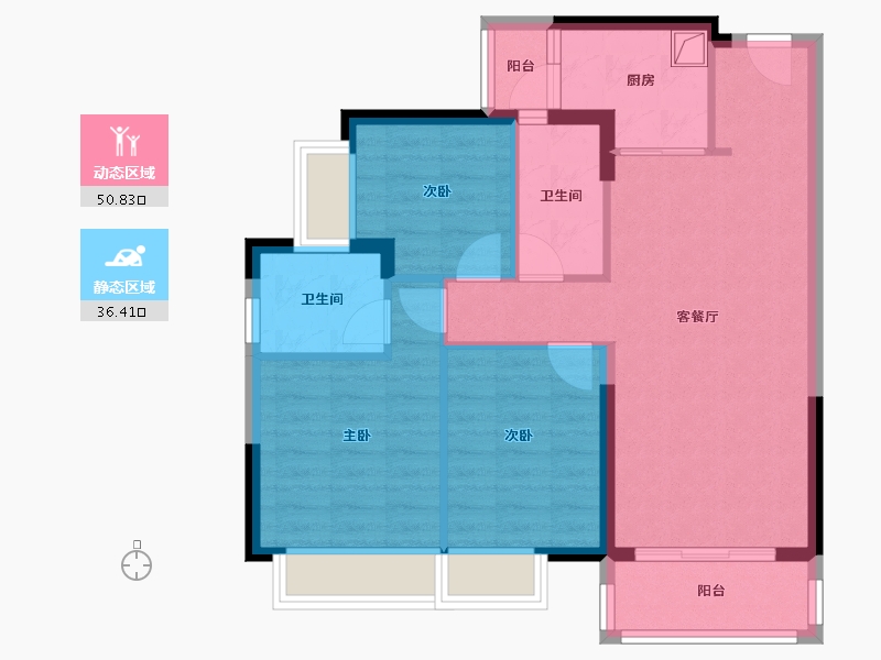 广东省-珠海市-花园城-88.00-户型库-动静分区