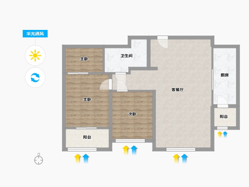 河北省-石家庄市-东南智汇城-83.48-户型库-采光通风